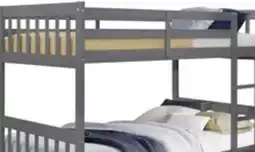 The Brick Miko Bunk Bed with Ladder & Guard Rail for Kids, Grey - Twin/Twin offer