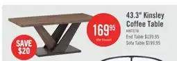 The Brick Kinsley 43.3 Modern Coffee Table - Dark Brown Wood offer