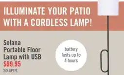 The Brick Solana 64 Modern Metal Acrylic Portable Indoor/Outdoor Floor Lamp with USB Port - Black offer