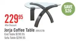 The Brick Jorja 34.75 Modern Glass Top Coffee Table - Brown with Bentwoood Legs offer