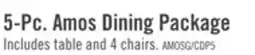 The Brick Amos 5pc Dining Set with Table & 4 Chairs, Metal, 60W - Grey offer