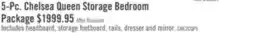 The Brick Chelsea 5pc Bedroom Set with Storage Bed, Dresser & Mirror, Cherry Brown - Queen Size offer