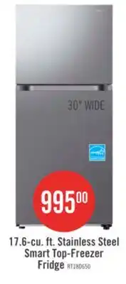 The Brick Samsung 30 17.6 Cu. Ft. Smart Top-Freezer Refrigerator - Stainless Steel - RT18DG6500SRAC offer