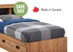 The Brick Driftwood Mates Bed with Bookcase Headboard Set for Kids, Brown - Twin Size offer