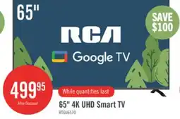 The Brick RCA 65 4K HDR Smart Google TV offer