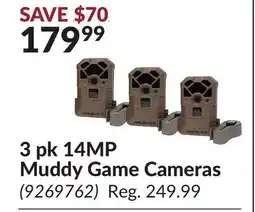 Princess Auto 3 pk 14MP Muddy Game Cameras offer