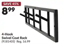 Princess Auto 4-Hook Swivel Coat Rack offer
