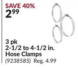 Princess Auto 3 pk 2-1/2 to 4-1/2 in. Hose Clamps offer