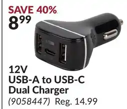 Princess Auto 12V USB-A to USB-C Dual Charger offer