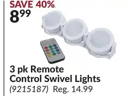 Princess Auto 3 pk Remote Control Swivel Lights offer