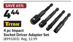 Princess Auto 4 pc Impact Socket Driver Adapter Set offer