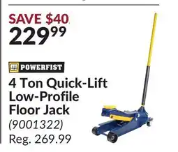 Princess Auto 4 Ton Quick-Lift Low-Profile Floor Jack offer