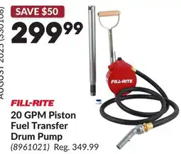 Princess Auto 20 GPM Piston Fuel Transfer Drum Pump offer
