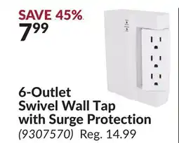 Princess Auto 6-Outlet Swivel Wall Tap with Surge Protection offer