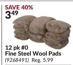 Princess Auto 12 pk #0 Fine Steel Wool Pads offer