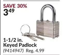 Princess Auto 1-1/2 in. Keyed Padlock offer
