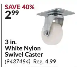 Princess Auto 3 in. White Nylon Swivel Caster offer