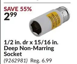 Princess Auto 1/2 in. dr x 15/16 in. Deep Non-Marring Socket offer