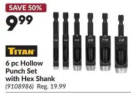 Princess Auto 6 pc Hollow Punch Set with Hex Shank offer