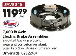 Princess Auto 7,000 lb Axle Electric Brake Assemblies offer