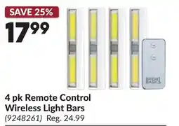 Princess Auto 4 pk Remote Control Wireless Light Bars offer