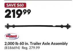 Princess Auto 2,000 lb 60 in. Trailer Axle Assembly offer