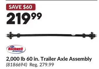 Princess Auto 2,000 lb 60 in. Trailer Axle Assembly offer