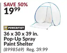 Princess Auto 36 x 30 x 39 in. Pop-Up Spray Paint Shelter offer