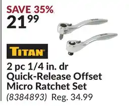 Princess Auto 2 pc 1/4 in. dr Quick-Release Offset Micro Ratchet Set offer
