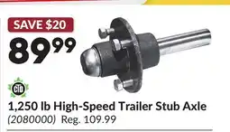 Princess Auto 1,250 lb High-Speed Trailer Stub Axle offer