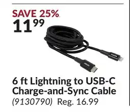 Princess Auto 6 ft Lightning to USB offer