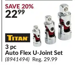 Princess Auto 3 pc Auto Flex U-Joint Set offer