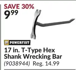 Princess Auto 17 in. T-Type Hex Shank Wrecking Bar offer