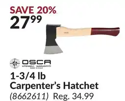Princess Auto 1-3/4 lb Carpenter's Hatchet offer