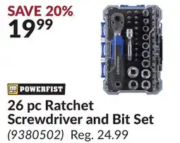 Princess Auto 26 pc Ratchet Screwdriver and Bit Set offer