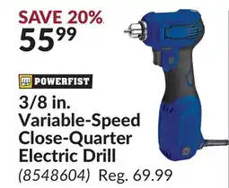 Princess Auto 3/8 in. Variable-Speed Close-Quarter Electric Drill offer