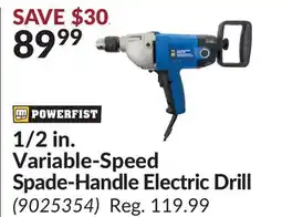 Princess Auto 1/2 in. Variable-Speed Spade-Handle Electric Drill offer