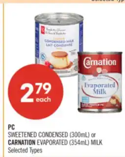 Shoppers Drug Mart PC SWEETENED CONDENSED (300mL) or CARNATION EVAPORATED (354mL) MILK offer