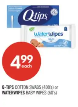 Shoppers Drug Mart Q-TIPS COTTON SWABS (400's) or WATERWIPES BABY WIPES (60's) offer