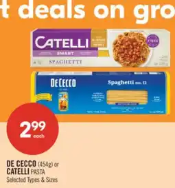 Shoppers Drug Mart DE CECCO (454g) or CATELLI Pasta offer
