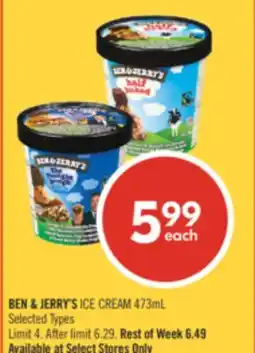 Shoppers Drug Mart BEN & JERRY'S ICE CREAM offer