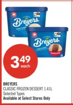 Shoppers Drug Mart BREYERS CLASSIC FROZEN DESSERT 1.41L offer