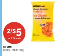 Shoppers Drug Mart NO NAME CHEESE TWISTS offer