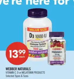 Shoppers Drug Mart WEBBER NATURALS VITAMIN C C, D OR MELATONIN PRODUCTS offer