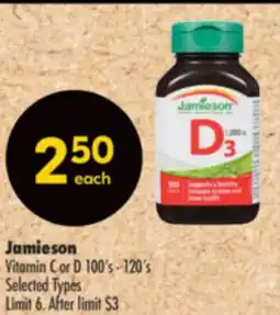 Shoppers Drug Mart Jamieson Vitamin C or D offer
