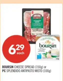 Shoppers Drug Mart BOURSIN CHEESE SPREAD (150g) or PC SPLENDIDO ANTIPASTO MISTO (100g) offer