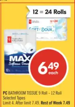 Shoppers Drug Mart PC BATHROOM TISSUE offer