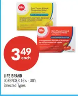 Shoppers Drug Mart LIFE BRAND LOZENGES offer
