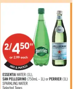 Shoppers Drug Mart ESSENTIAL WATER (1L), SAN PELLEGRINO (750mL-1L) or PERRIER (1L) SPARKLING WATER offer
