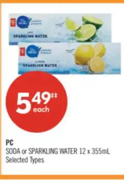 Shoppers Drug Mart PC SODA or SPARKLING WATER offer